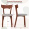 Costway Wooden Armless Dining Chair Set of 2/4 with Rubber Wood Legs Padded Seat Cushion